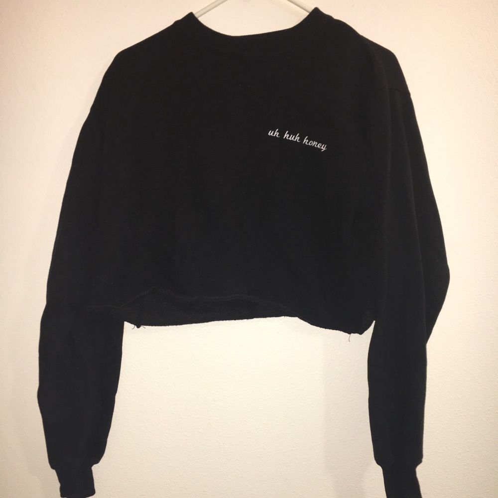 PacSun “Uh Huh Honey” Black crop top